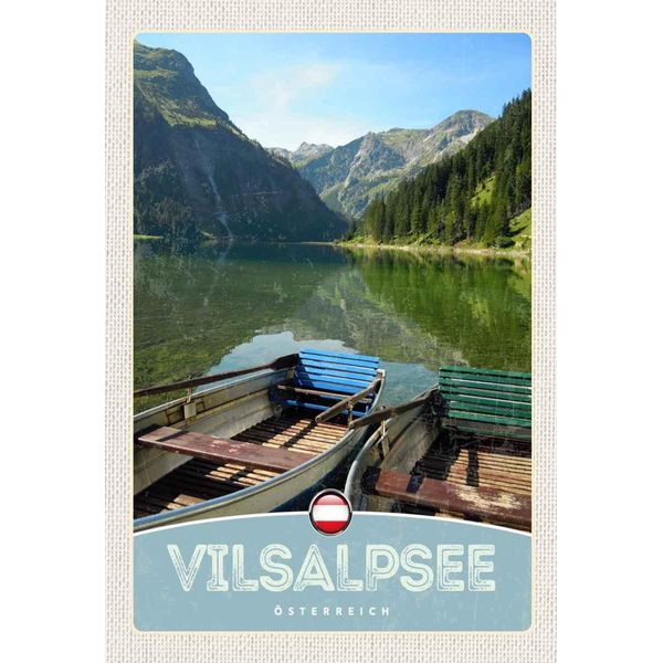 Vianmo Insegna In Legno 30X20 Cm Vilsalpsee ÖSterreich WäLder Boot-image