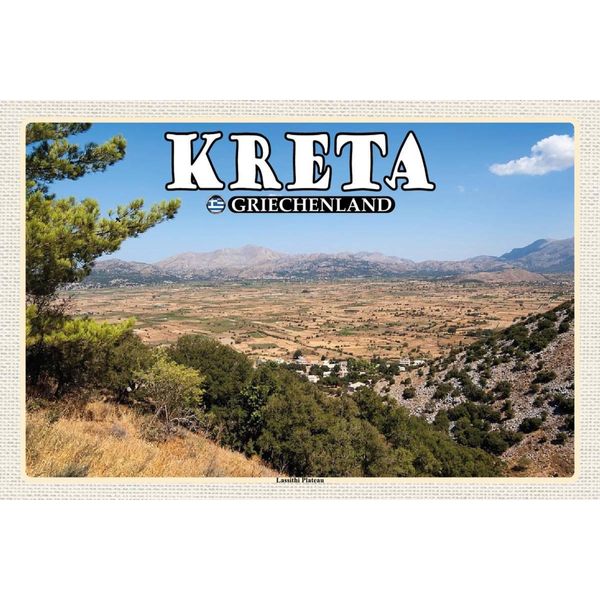 Vianmo Insegna In Legno 12X18 Cm Kreta Griechenland Lassithi Plateau-image