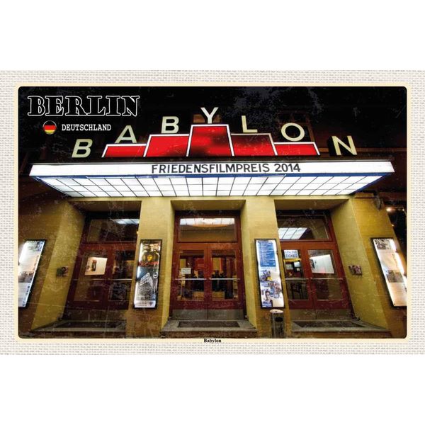 Vianmo Insegna In Legno 20X30 Cm Berlin Deutschland Babylon Kino-image