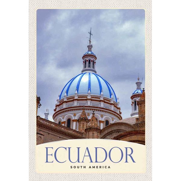 Vianmo Insegna In Legno 30X20 Cm Ecuador SüD Amerika Kirche Stadt-image