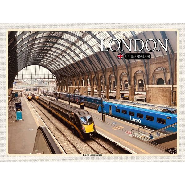 Vianmo Insegna In Legno 30X40 Cm London Uk King`S Cross Station-image