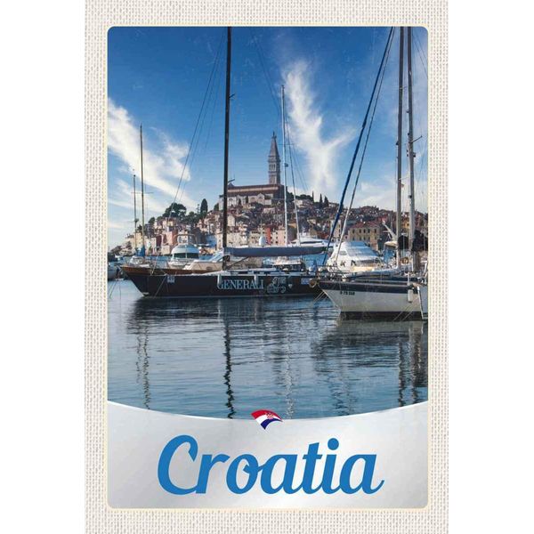 Vianmo Insegna In Legno 30X20 Cm Kroatien Yacht Stadt Meer-image