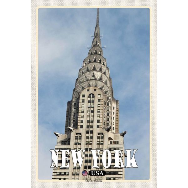 Vianmo Insegna In Legno 18X12 Cm New York Building Wolkenkratzer-image