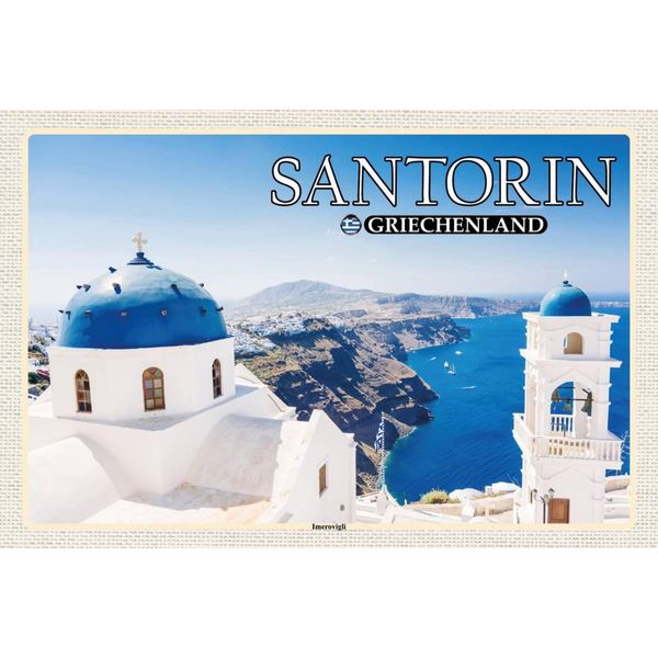 Vianmo Insegna In Legno 12X18 Cm Santorin Griechenland Imerovigli Inseln-image