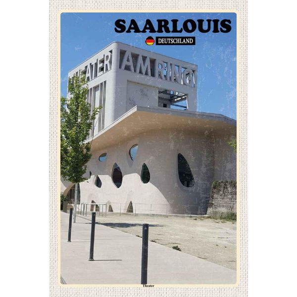 Vianmo Insegna In Legno 30X20 Cm Saarlouis Theater Architektur-image