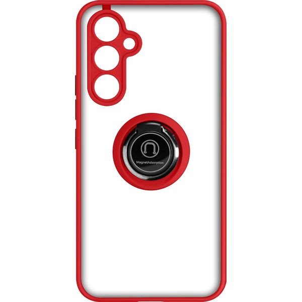 Custodia Ibrida Per Cellulare Con Supporto Ad Anello Per Samsung Galaxy A54 5G - Rosso-image