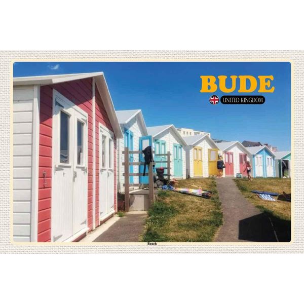 Vianmo Insegna In Legno 20X30 Cm United Kingdom Bude Beach-image