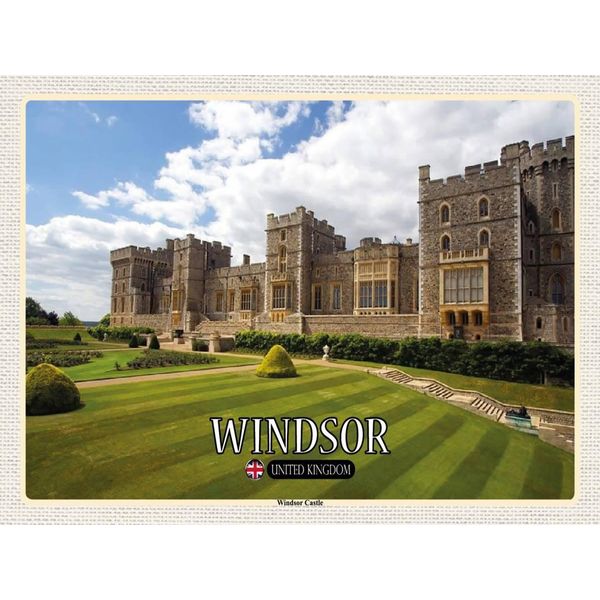 Vianmo Insegna In Legno 30X40 Cm England Uk Windsor Castle-image