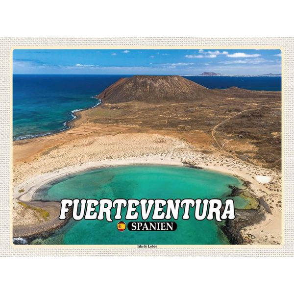 Vianmo Insegna In Legno 30X40 Cm Fuerteventura Spanien Isla De Lobos Insel-image