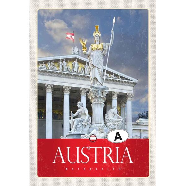 Vianmo Insegna In Legno 30X20 Cm ÖSterreich Skulptur Weiß Gold-image