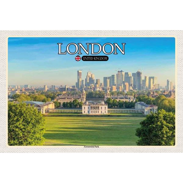 Vianmo Insegna In Legno 20X30 Cm Greenwich Park England London-image