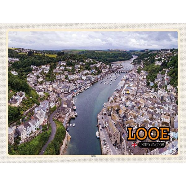 Vianmo Insegna In Legno 30X40 Cm Looe Enlgand United Kingdom Town-image