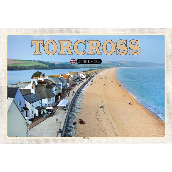 Vianmo Insegna In Legno 20X30 Cm Torcross Beach England Uk-image