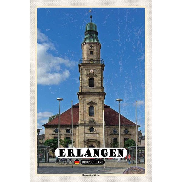Vianmo Insegna In Legno 30X20 Cm Erlangen Hugenotten Kirche-image