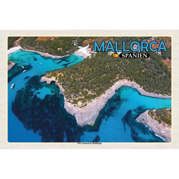Vianmo Insegna In Legno 12X18 Cm Mallorca Spanien Parc Natural De Mondragó-image