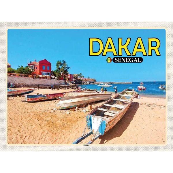 Vianmo Insegna In Legno 30X40 Cm Dakar Senegal Strand Meer Urlaub-image
