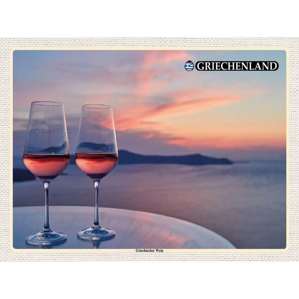 Vianmo Insegna In Legno 30X40 Cm Griechenland Griechischer Wein-image