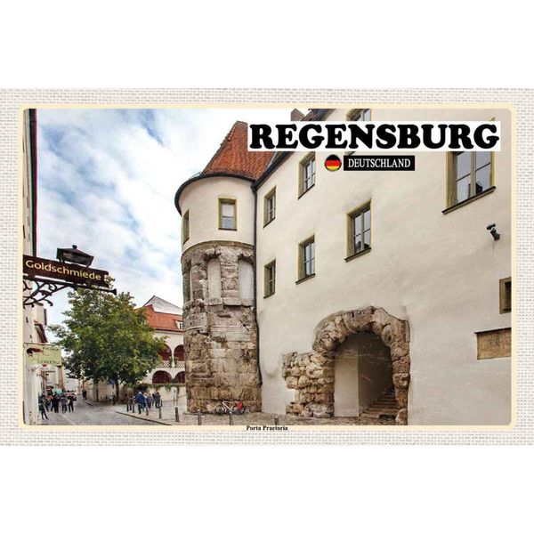 Vianmo Insegna In Legno 20X30 Cm Regensburg Porta Practoria Schloss-image