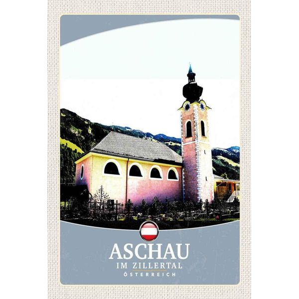 Vianmo Insegna In Legno 30X20 Cm Aschau Im Zillertal ÖSterreich Kirche-image