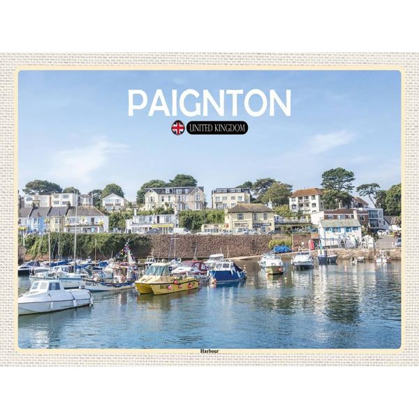Vianmo Insegna In Legno 30X40 Cm Paignton Harbour Uk England-image