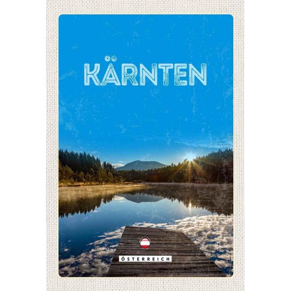 Vianmo Insegna In Legno 30X20 Cm KäRnten See ÖSterreich Sonnenaufgang-image