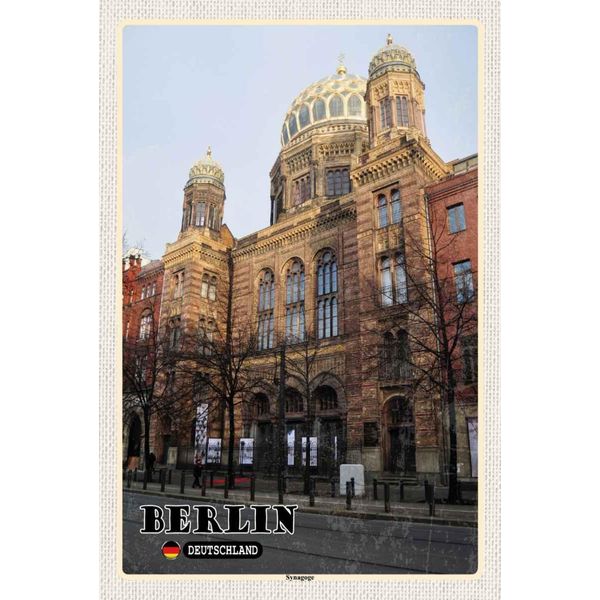 Vianmo Insegna In Legno 30X20 Cm Berlin Synagoge Deutschland-image