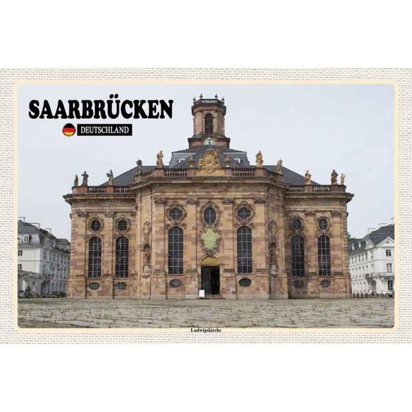 Vianmo Insegna In Legno 20X30 Cm SaarbrüCken Ludwigskirche-image