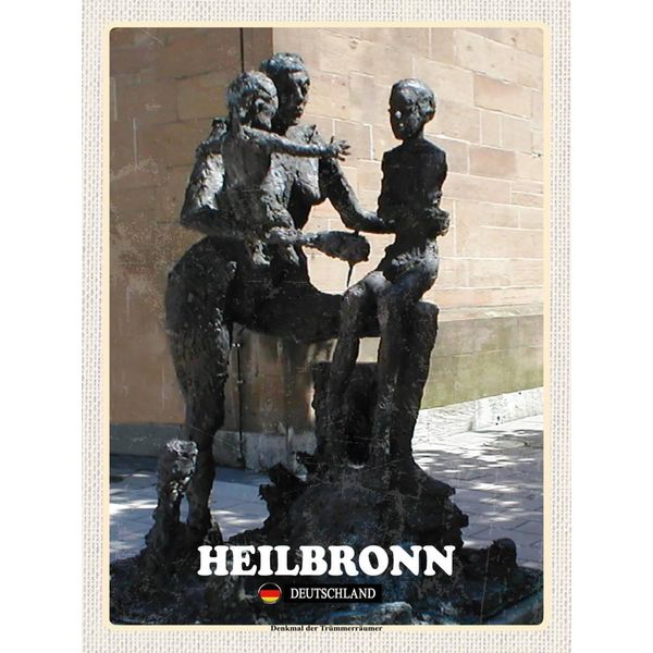 Vianmo Insegna In Legno 40X30 Cm Heilbronn Denkmal Der TrüMmerräUmer-image