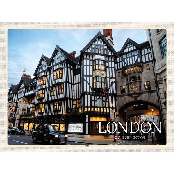 Vianmo Insegna In Legno 30X40 Cm Soho London United Kingdom-image