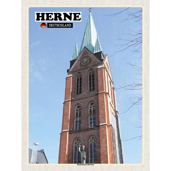 Vianmo Insegna In Legno 40X30 Cm Herne Bonifatius-Kirche-image