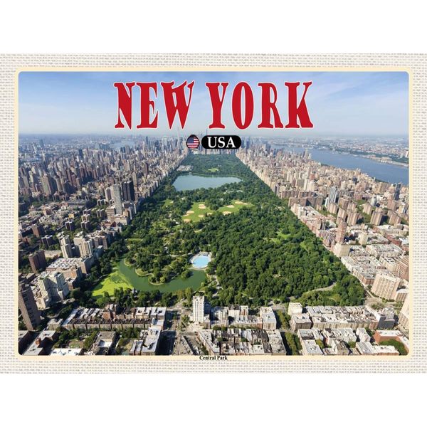 Vianmo Insegna In Legno 30X40 Cm New York Usa Central Park-image