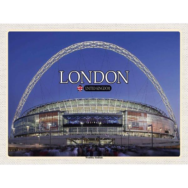 Vianmo Insegna In Legno 30X40 Cm Wembley Stadium London England-image