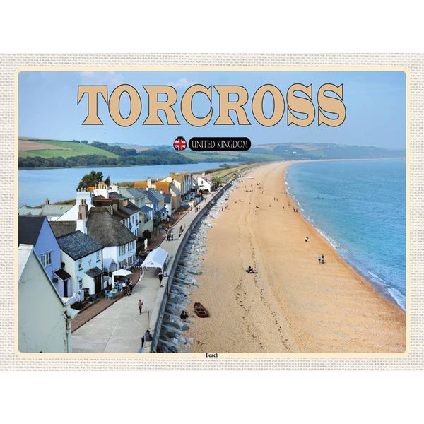 Vianmo Insegna In Legno 30X40 Cm Torcross Beach England Uk-image