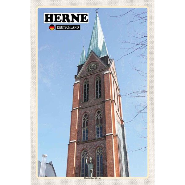 Vianmo Insegna In Legno 30X20 Cm Herne Bonifatius-Kirche Architektur-image