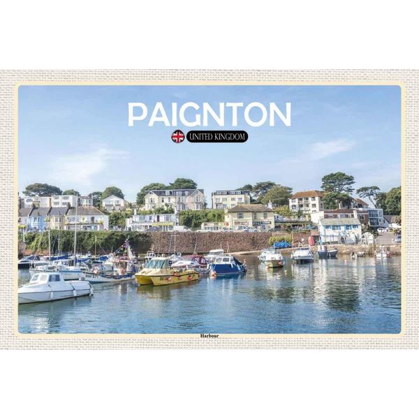 Vianmo Insegna In Legno 20X30 Cm Paignton Harbour Uk England-image