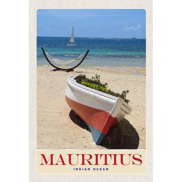 Vianmo Insegna In Legno 30X20 Cm Mauritius Indischer Ozean Boot-image