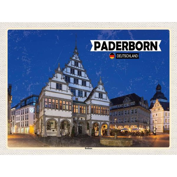 Vianmo Insegna In Legno 30X40 Cm Paderborn Rathaus Altstadt-image
