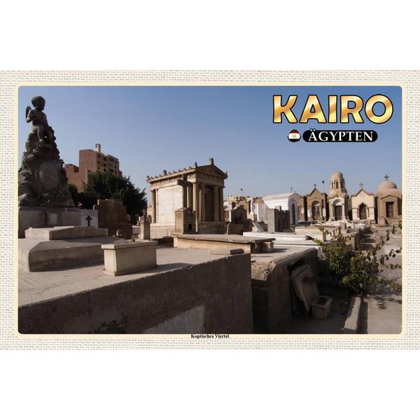 Vianmo Insegna In Legno 12X18 Cm Kairo ÄGypten Koptisches Viertel-image