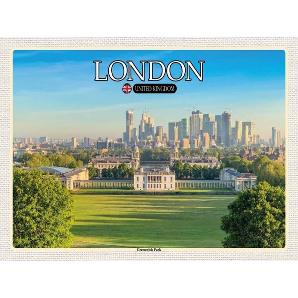 Vianmo Insegna In Legno 30X40 Cm Greenwich Park England London-image