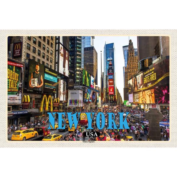 Vianmo Insegna In Legno 12X18 Cm New York Usa Times Square Zentrum-image