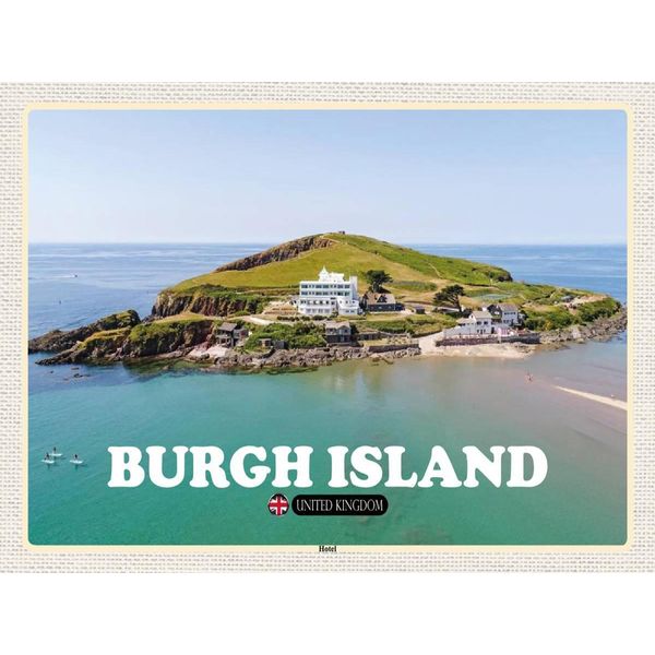 Vianmo Insegna In Legno 30X40 Cm Burgh Island United Kingdom-image