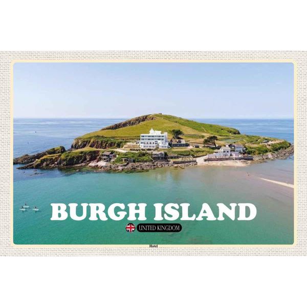 Vianmo Insegna In Legno 20X30 Cm Burgh Island United Kingdom-image