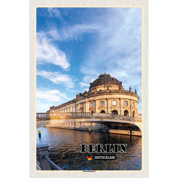 Vianmo Insegna In Legno 30X20 Cm Berlin Hauptstadt Museuminsel-image