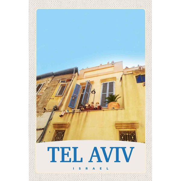 Vianmo Insegna In Legno 30X20 Cm Tel Aviv Israel Stadt GebäUde-image