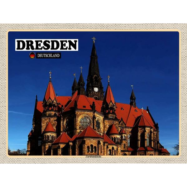 Vianmo Insegna In Legno 30X40 Cm Dresden Deutschland Ganisonskirche-image