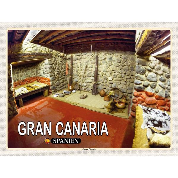 Vianmo Insegna In Legno 30X40 Cm Gran Canaria Spanien Cueva Pintada HöHle-image