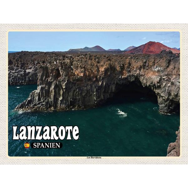 Vianmo Insegna In Legno 30X40 Cm Lanzarote Spanien Los Hervideros KüSte-image