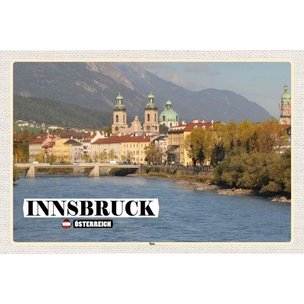Vianmo Insegna In Legno 20X30 Cm Innsbruck ÖSterreich Inn Fluss-image