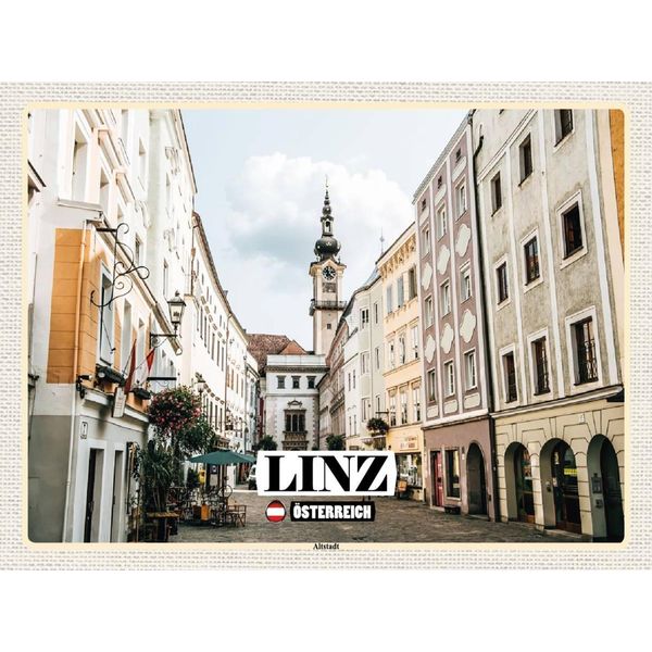 Vianmo Insegna In Legno 30X40 Cm Linz ÖSterreich Altstadt Kirche-image