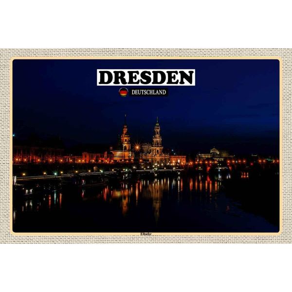 Vianmo Insegna In Legno 20X30 Cm Dresden Deutschland Elbufer-image